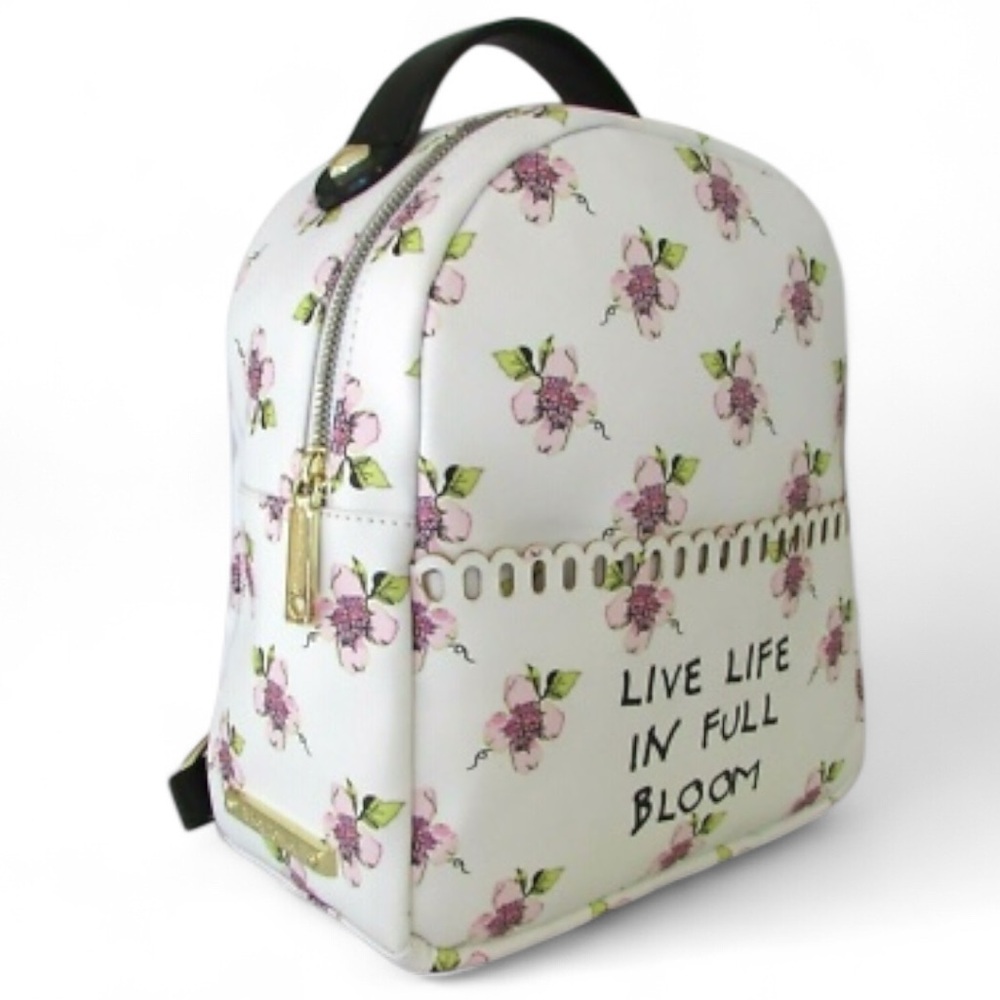 BETSEY JOHNSON Pink White Floral Mini Backpack - Picture 4 of 7